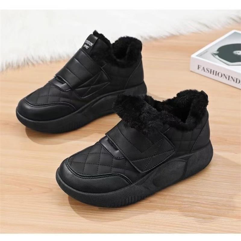 Stepping On Shit Feeling Velvet Warm Cotton Shoes Women's 2025 Winter New Large Cotton Velcro Bread Casual Student Snow Boots