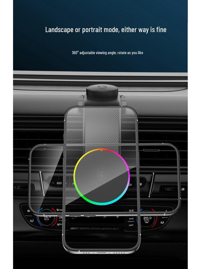 Bezprzewodowa ładowarka samochodowa MagSafe, szybkie ładowanie 15 W z magnetycznym uchwytem samochodowym i uchwytem do nawigacji.