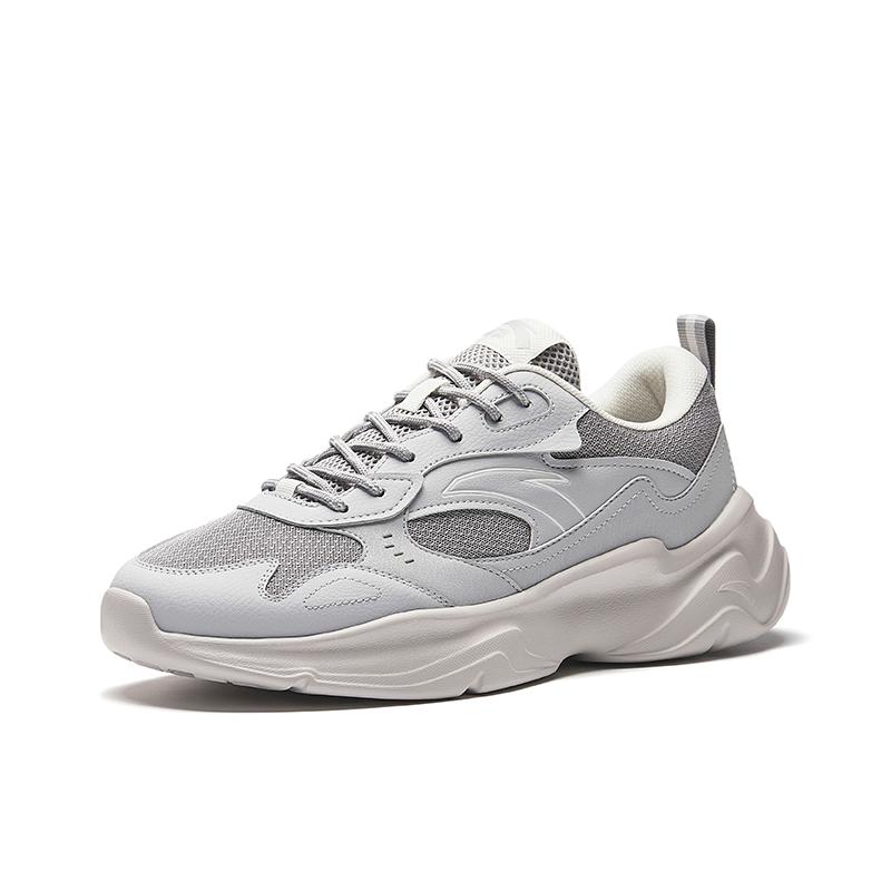 Anta Dad Shoes Simple Versatile Comfortable Lightweight Breathable Low-Top Casual Sneakers Men sneakers Gray 912528810-3