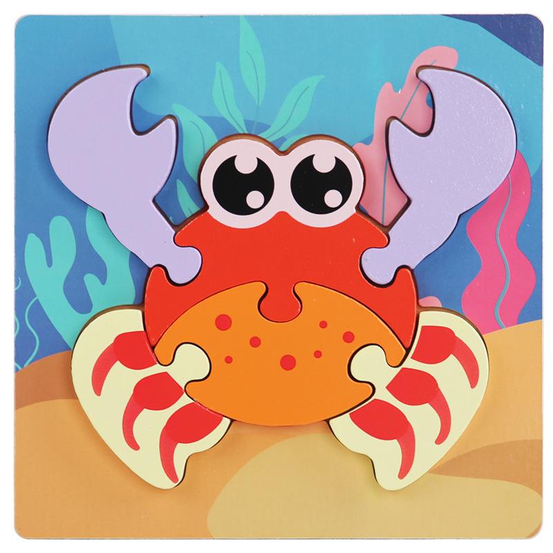 Wooden 3D Puzzle for Early Education: Infant & Toddler Intellectual Development, Hand-Eye Coordination Toy for 1-3 Year Old Boys & Girls