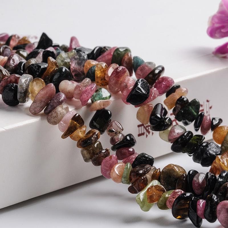 Natural Tourmaline Irregular Raw Stone Beads for DIY Handmade Braided Bracelets or Necklaces