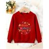 Unisex Kids Crewneck Sweatshirt, Colorful Floral Happy Mother's Day Print Pullover, Boys Girls Holiday Casual Sweatshirt For Kids Over 4 Years Old