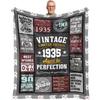 80. Geburtstag Geschenkdecke Druck Weiche und Bequeme Flanelldecke für Sofa Bett Wohnzimmer