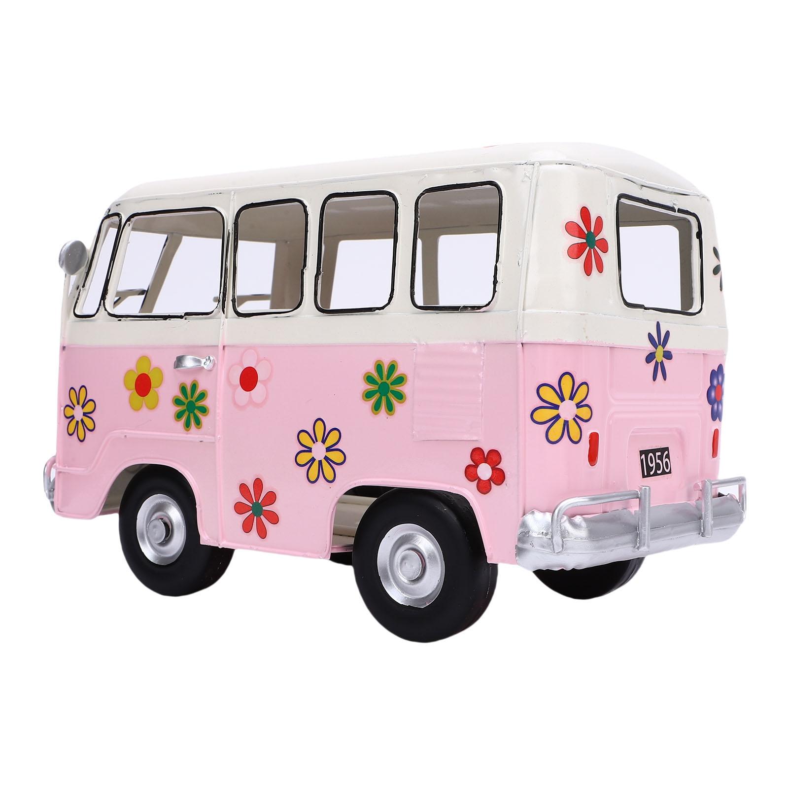 

Tissue Box Holder Vintage Crtive Bus Shape Iron Tissue Box Cover for Decoration Desktop Ornament
