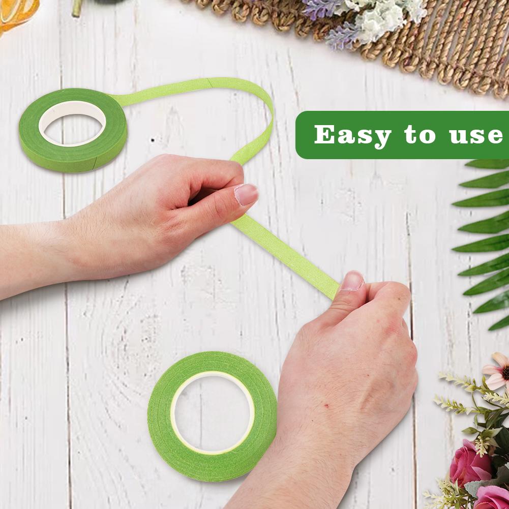 Grünes Blumenarrangement-Set, flexibel, DIY, 2 Rollen, Bänder, 200 Stück, Floristendraht, Stiele