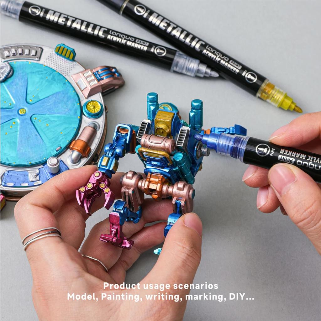 12/24/48 Farben LanGuo Doppelspitzen Acrylfarbmarker Set für Anfänger Professionelle Künstler Zeichenstifte Studentenschulbedarf