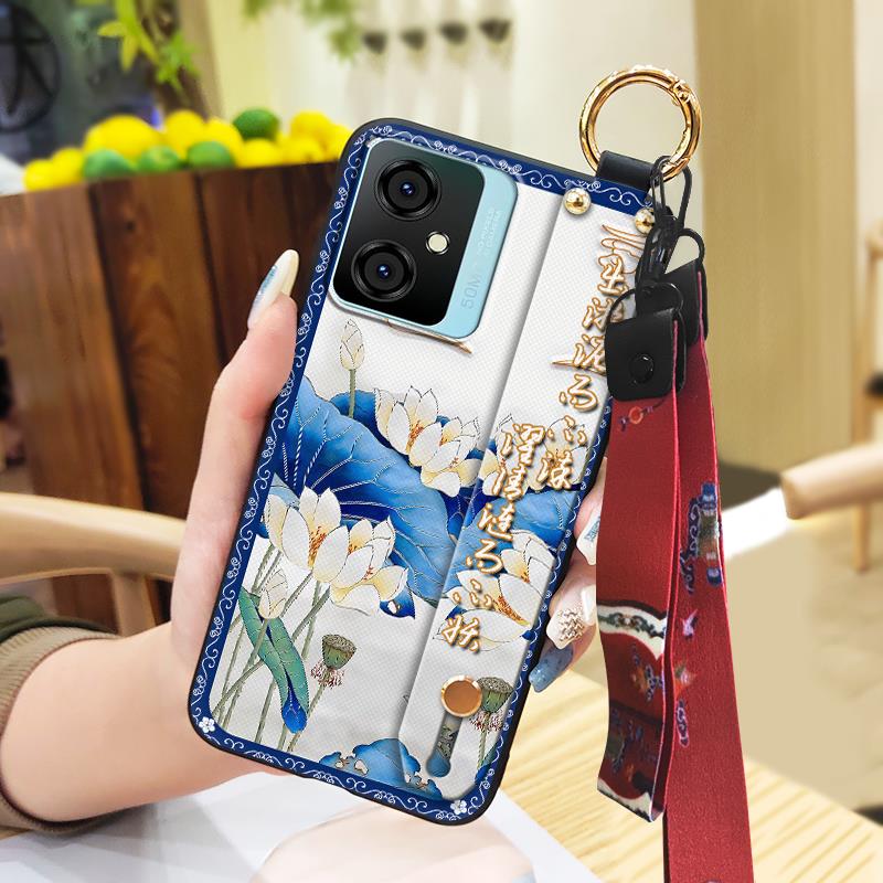 Schmutzabweisende Staubdichte Handyhülle für Blackview Oscal C70 Weiche Hülle Armband Mode Lanyard Langlebig Chinesischer Stil
