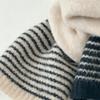 Customized atmosphere striped knitted scarf women's winter warm thickened premium wool cold neck protection scarf
