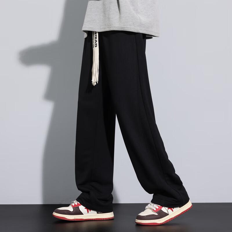 MianZhi Men's American Style Loose-Fit Straight-Leg Casual Pants