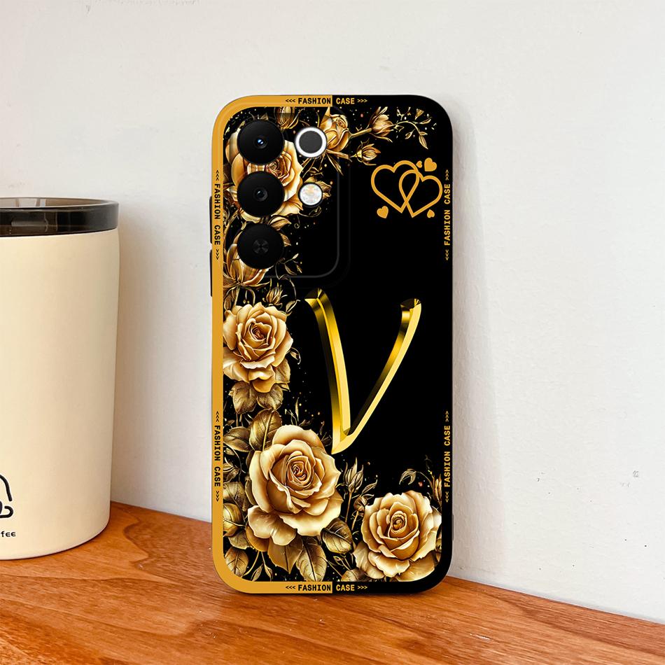 For Realme C85 Pro Phone Cover Flowers Name Letters Soft Liquid Silicone Full Protection Case For Realme C 85 Shockproof Housing