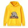 Kids Boys Girls Hooded Pullover Sweatshirt Cute Cartoon Cat Sushi Pattern Casual Soft Pullover Top for Daily Wear Gift for Sushi Lovers