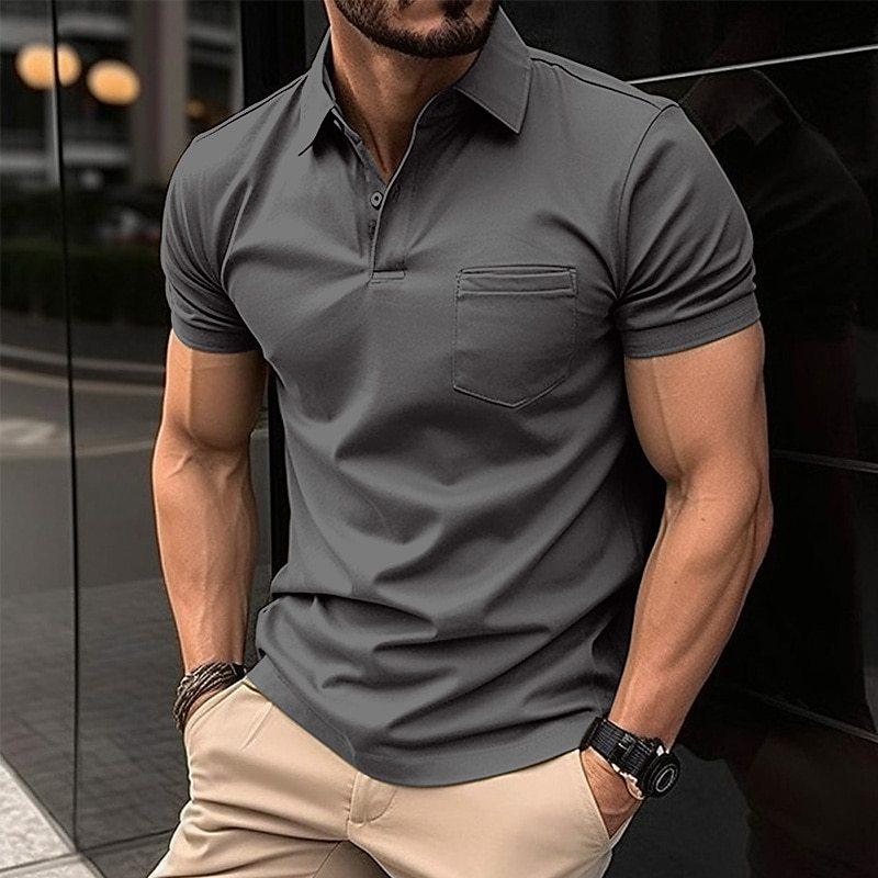 Available: 2023 Summer Men's Sports Polo Shirt with Button Pocket