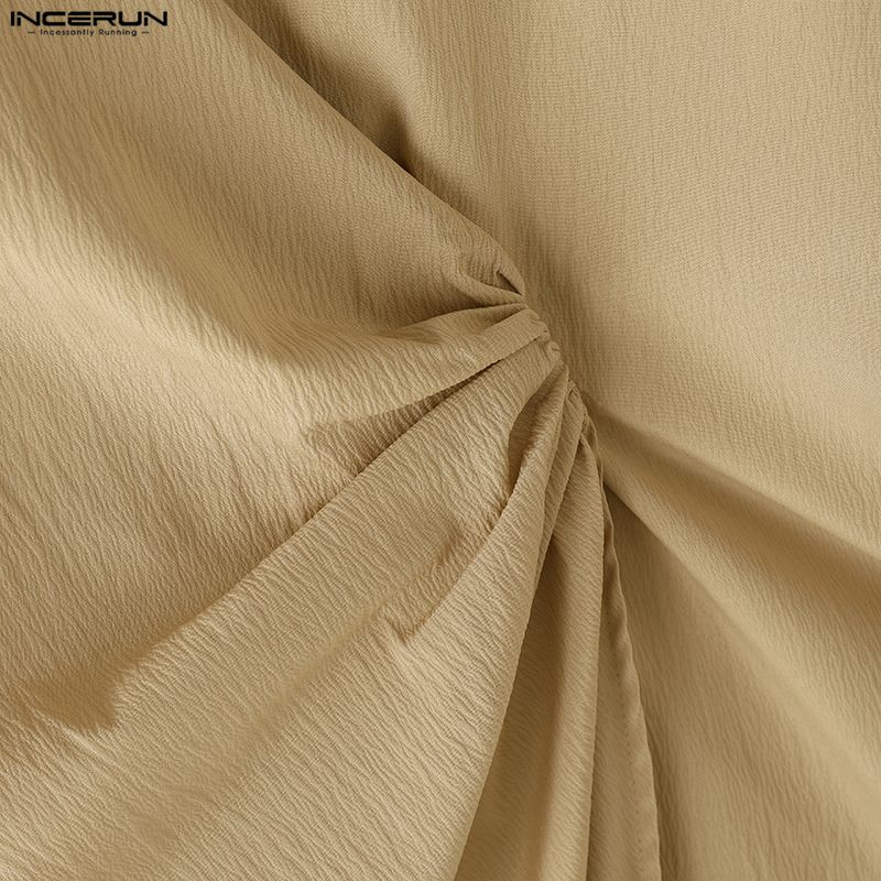 INCERUN Men Half Sleeve Twisted Irregular Casual T-Shirts Top