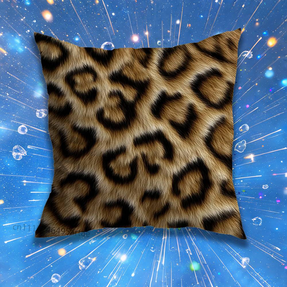 For Leopard print Pillow Case For Home Bedroom Car Office Decoration Living Room Sofa Cushion Cover Suitable