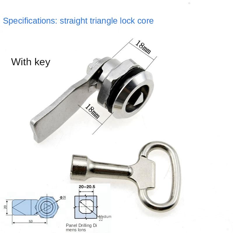 Stainless Steel Drawer Cabinet Lock Box Door Lock Triangle Key Cam Industrial Lock Cylinder Hardware Power Distribution Tool