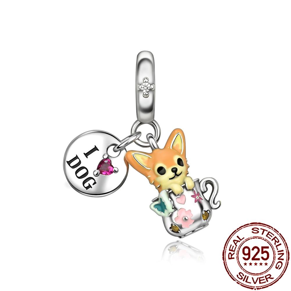 New Charms Copper Seahorse Fish Dog Cat Charm Beads Fit Snake Chain Bracelet Necklace Women Diy Jewelry