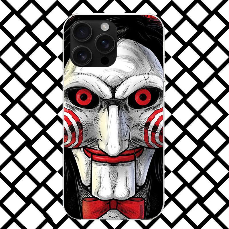 The Jigsaw Killer Horror Phone Case for iPhone 17 Air 16 16E 15 14 Plus 13 Mini 12 11 Pro Max 7 8 + SE 2020 Soft Cover Fundas 17