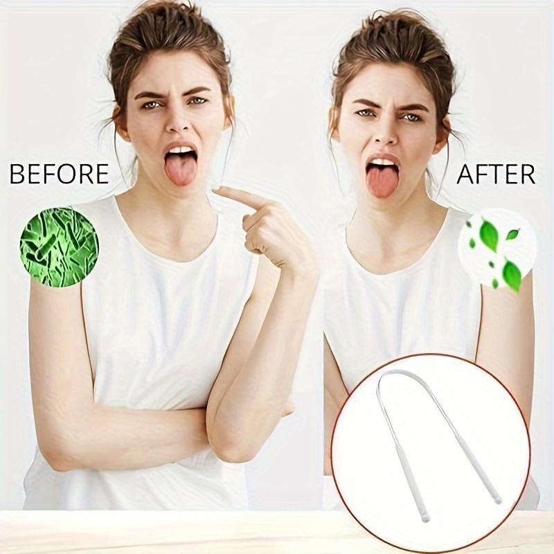 1/2Pcs Metal Tongue Scraper Cleaner - Durable Coating Brush For Bad Breath Oral Hygiene Mouth Care Accessory