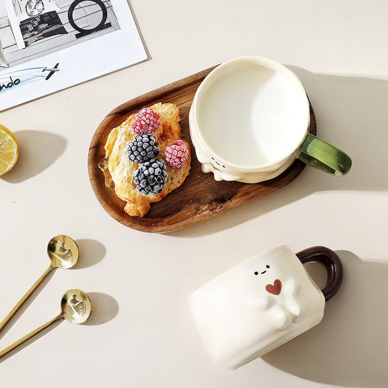 Cute Cartoon Ceramic Mug High Value Coffee Cup Water Cup Household Milk Cup Teacup Couple Cup Breakfast Cup