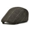 Men and Women Retro Newsboy Cap Men Autumn Winter Herringbone Duckbill Hat Tweed Flat Peaked Beret Hat Women Painter Gatsby Driving Cap