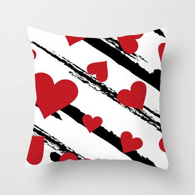 Valentine'S Day Series Patterns Throw Pillow Cover With Short Plush Print For Living Room Sofa Decoration Cushion Cover