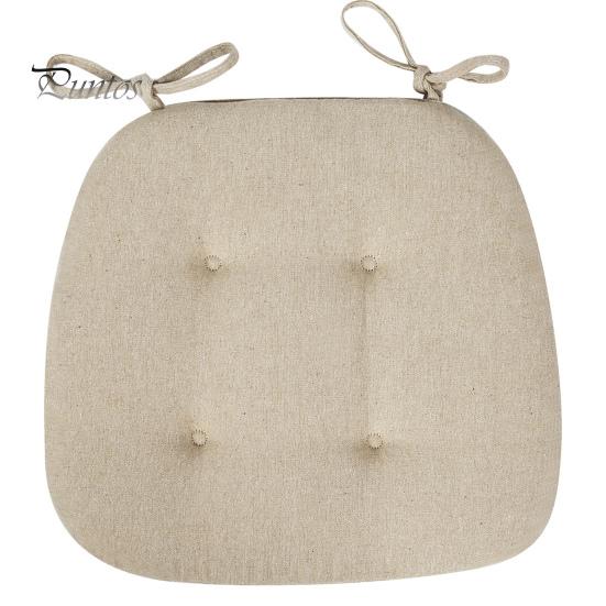 

Подушка на стул с нескользящим фиксирующим ремнем, утолщенная губчатая набивка, мягкая эластичная подушка на стул в форме лошадиного копыта, для дома, кухни, офиса, патио, подушка для сиденья бежевый