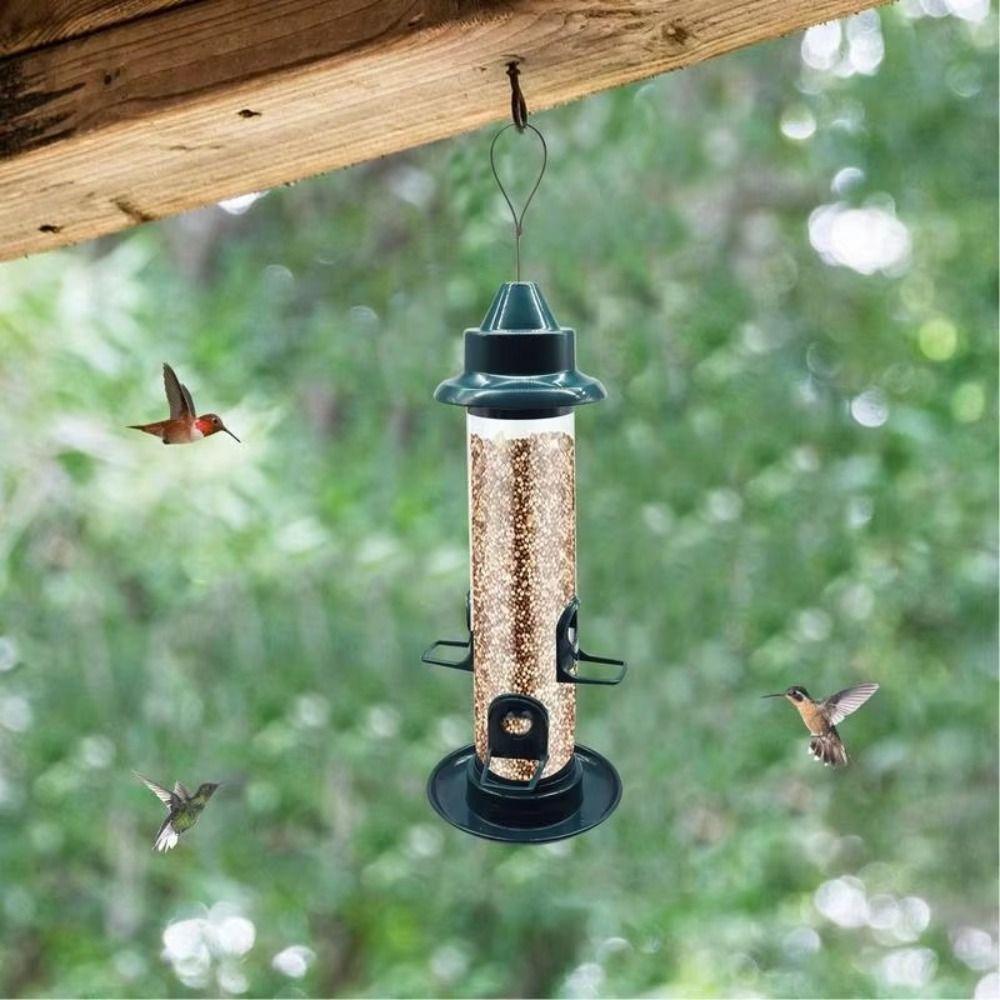 Plastic Bird Feeder Automatic Bird Feeding Bowl Bird Hanging Food Dispenser Outdoor