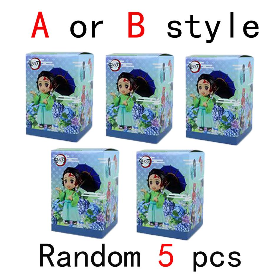 Anime Genuine Demon Slayer Action Figure Plum Rain Series Kochou Shinobu Tomioka Giyuu Kanroji Mitsuri Mystery Box Toy Gift