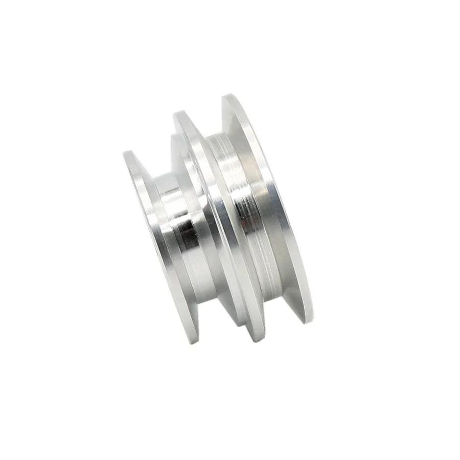 Aluminum Alloy 40/50MM Double Groove Pulley 8-20MM Fixed Bore V-Shape Pulley Wheel