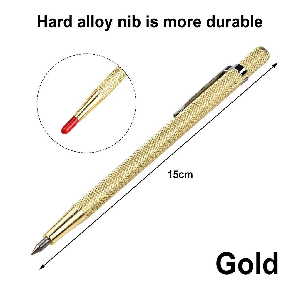 5 Stück Beschriftungsstift Stift Diamant Gold Handwerkzeuge Verschleißfestes Karbid Schneidmaschine Metall Anreißer Werkstattausrüstung