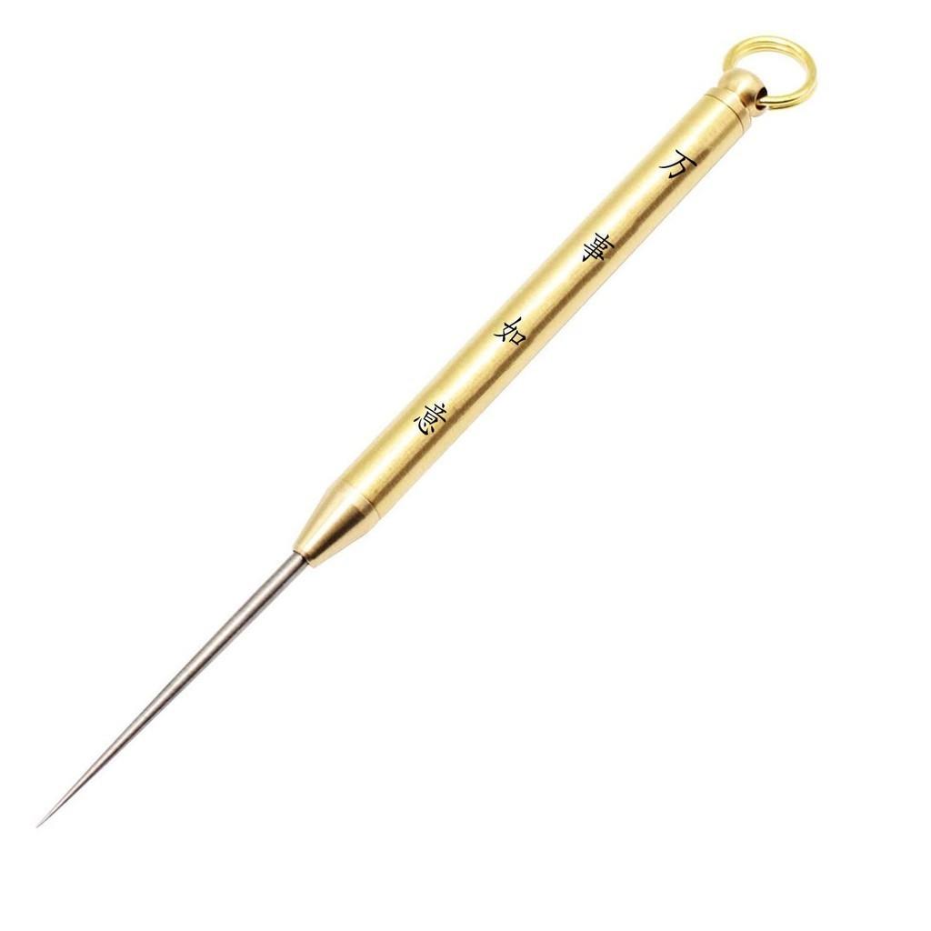 Titanium Alloy Toothpick Portable Toothpick Spring Retractable Keychain Pendant