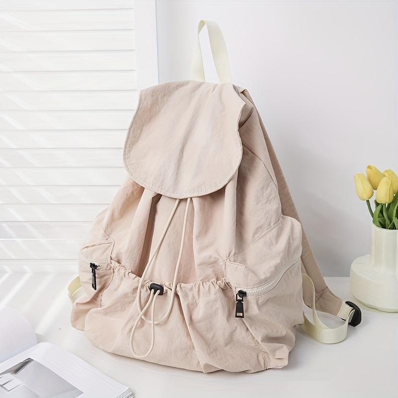 Large Capacity Nylon Drawstring Backpack Lightweight Casual Style, Adjustable Shoulder Straps, Washable, Ideal for Sports Travel Backpack
