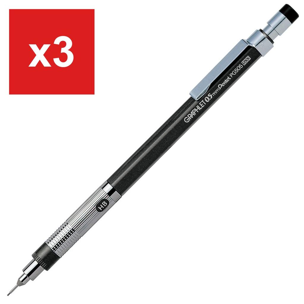 Pentel Mechanical Pencil, Graphlet, PG505-AD, Metallic Gray, 0.5mm