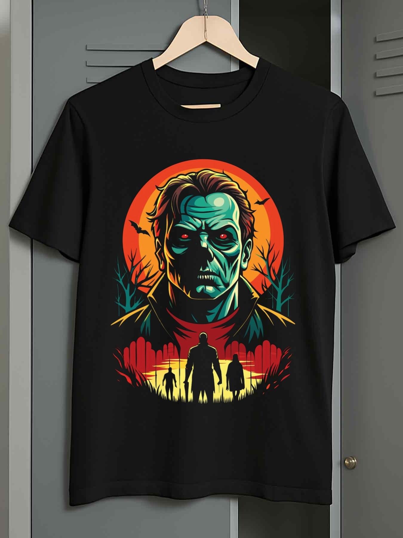 T-Shirt Y2K 1pc Halloween Printfunny Shirts Black S