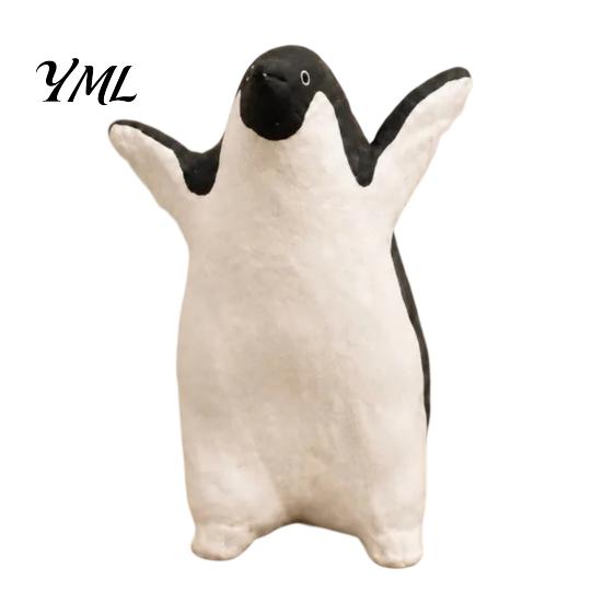 Playful Home Embellishments Cute Penguin Figurine, Nordic Style Small Animal Statue, Whimsical Modern Accents Desk Shelf Tabletop Decor Ornament, Gift