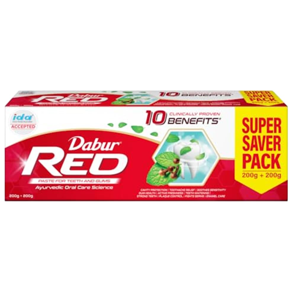 Dabur Red Ayurvedic Toothpaste 400g Pack Of 1 Herbal Paste For Fresh Breath Cavity Care Plaque Removal Gum Health And Oral Hygiene