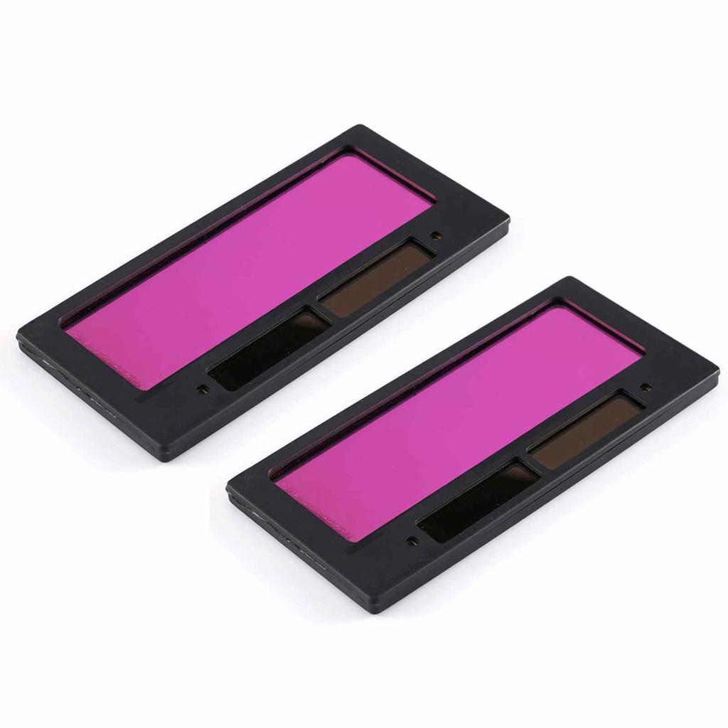 2Pcs Solar Automatic Darkening Lens Welding Helmet Lens Filter for Repair Projects Built in Battery