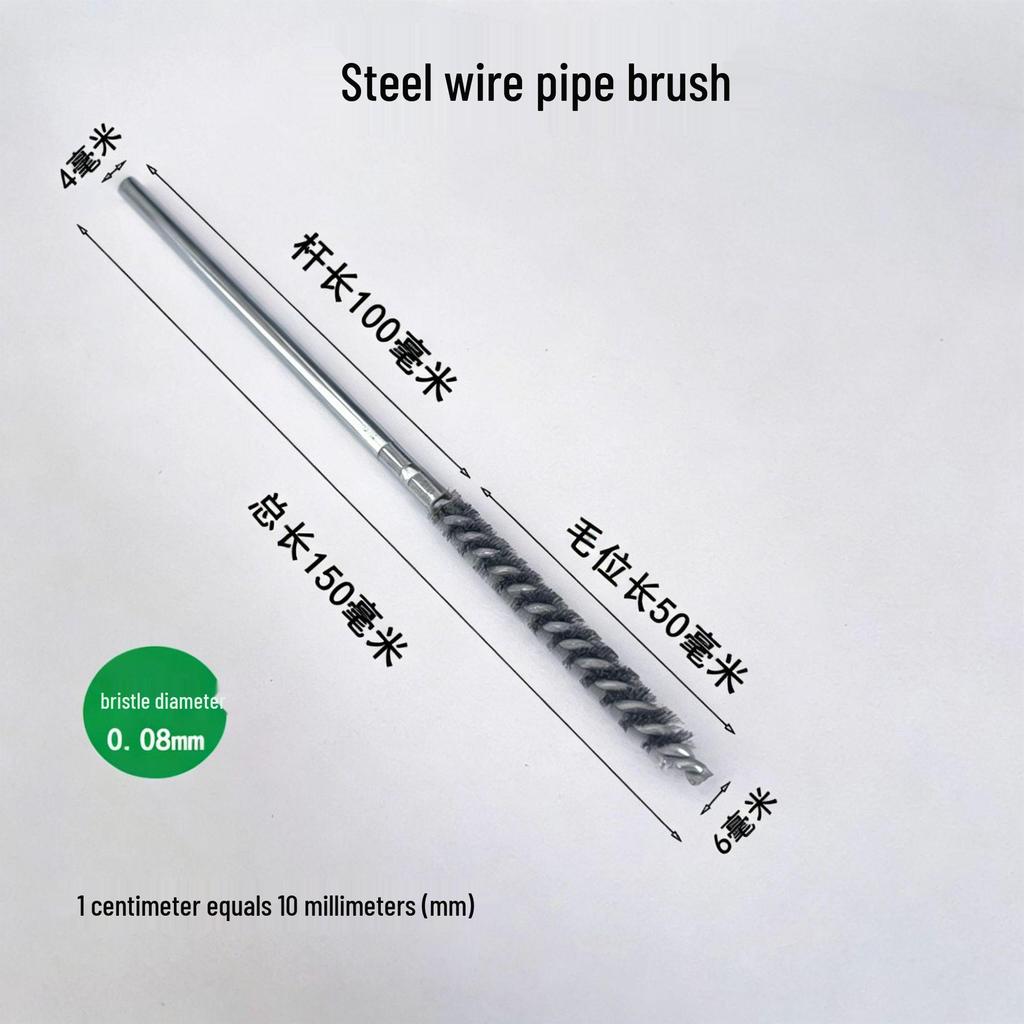 304 Stainless Steel Wire Brush for Inner Hole Cleaning: Rust Removal, Polishing, Deburring, with Handle.