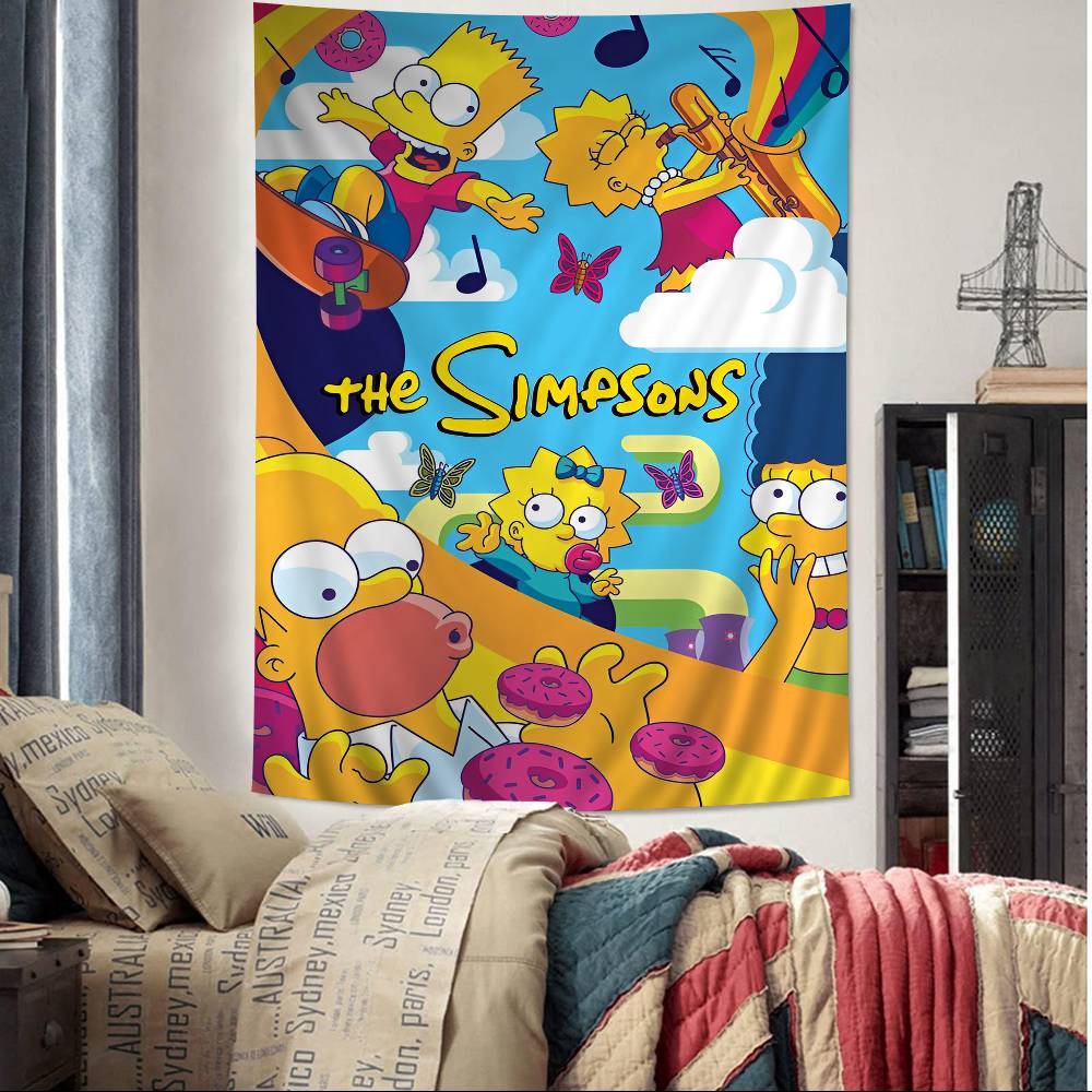 Cartoon TThe Cool SSimpsons Printed Large Wall Tapestry Hanging Tarot Hippie Wall Rugs Dorm Art Home Decor