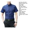 Men Summer Dress Shirt Slim Fit Short Sleeve Shirt Turn-Down Collar Button Up Shirt for Office Date Business Wear