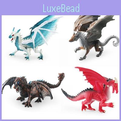 Exquisite Pvc Dragon Sculpture Western Mythological Beasts Ice Dragon Steel Dragon Tabletop Ornament