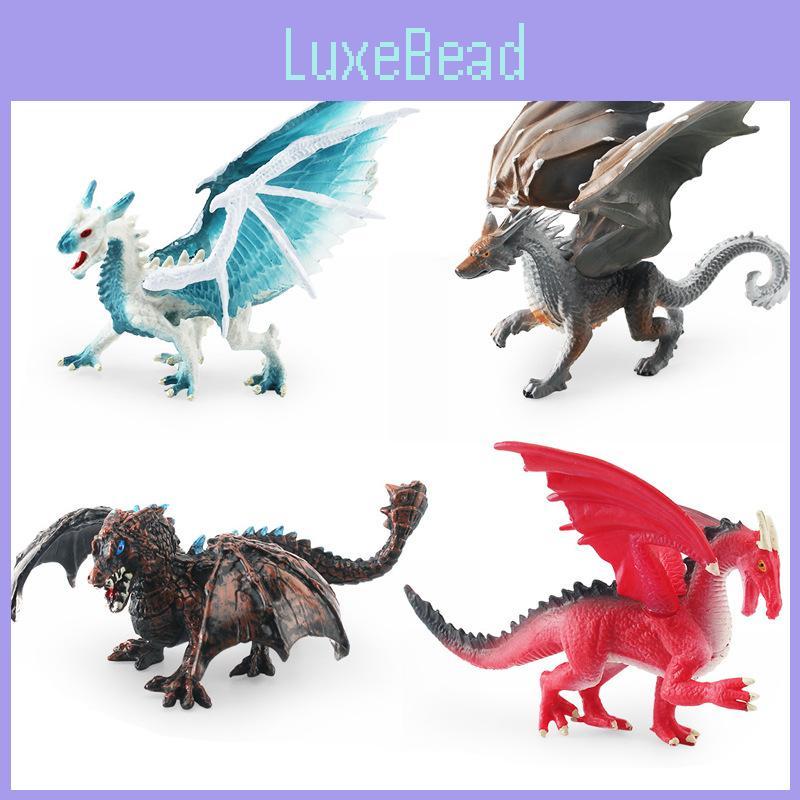 Exquisite Pvc Dragon Sculpture Western Mythological Beasts Ice Dragon Steel Dragon Tabletop Ornament