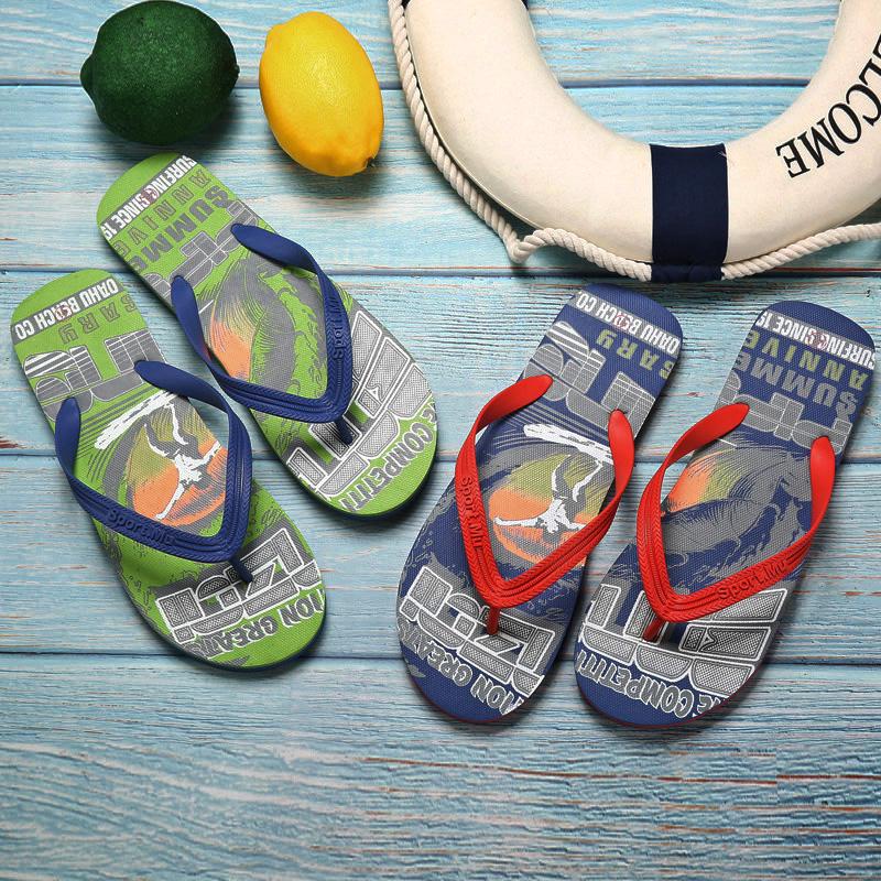 Cheap Summer Man Flip Flops Non-slip Beach Slippers Men Outdoor Green Men's Flip-Flops Fashion Slides Flat chinelo masculino