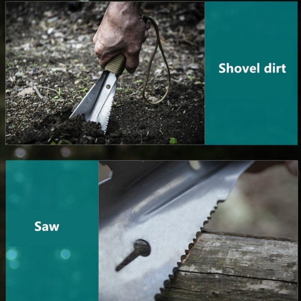 Stainless Steel Garden Shovel Spade Multi Tool Weeder With Sawtooth Hex Wrench Ruler Digging Trowel Knife Spear Garden Bonsai