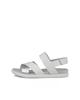 ECCO Samara Flat Women's Sandal, White/Pure Silver, 8-8.5