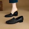 Fashion Women's new spring and summer genuine leather cowhide hollow woven fabric hollow breathable low heel Oxford single shoe