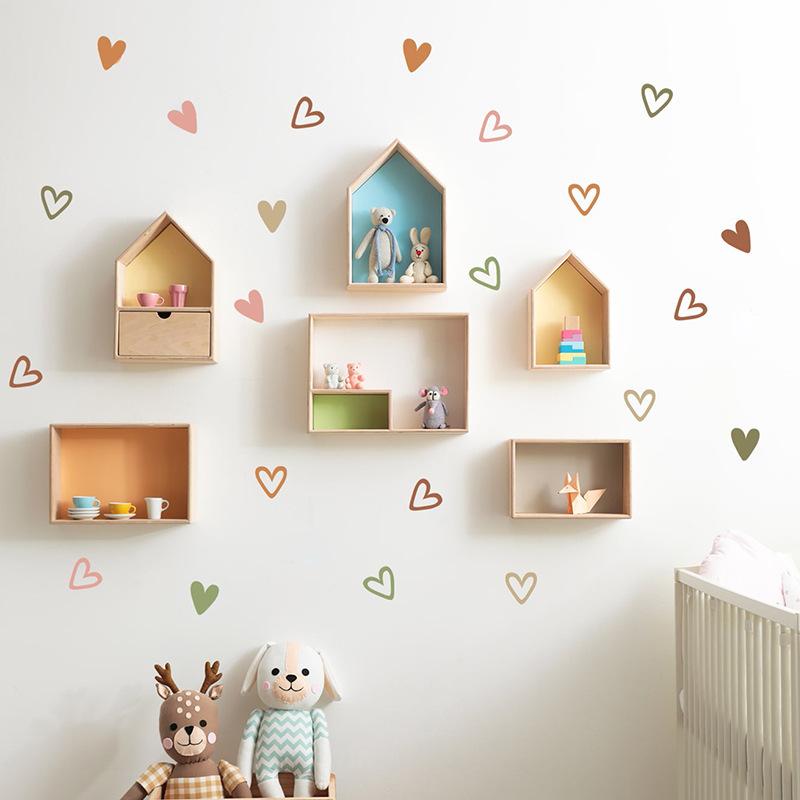 Samolepka na zeď ve tvaru srdce do ložnice, obývacího pokoje, vstupní haly, domácí dekorace, samolepicí