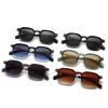  Fashion Square Men Sunglasses Retro Gradient Green Shades UV400 Rivets Women Sun Glasses