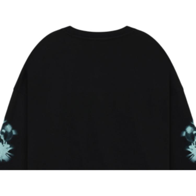 WE11DONE Ss26 Spray Logo Long Sleeve Casual T-Shirt Unisex Tops WD-TS1-26-784-U-BK