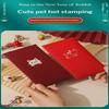 6Pcs Happy Birthday Red Envelope Hot Stamping Creative Red Pocket Red Pocket For Lucky Money Birthday Wedding Red Gift Envelopes